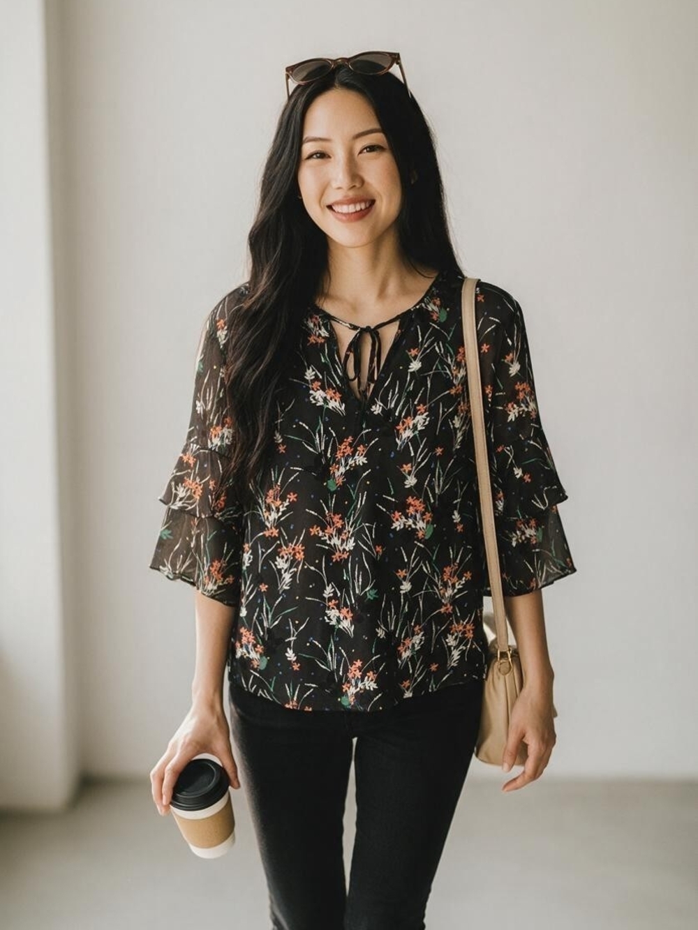 GAP Floral Blouse - Medium Like New